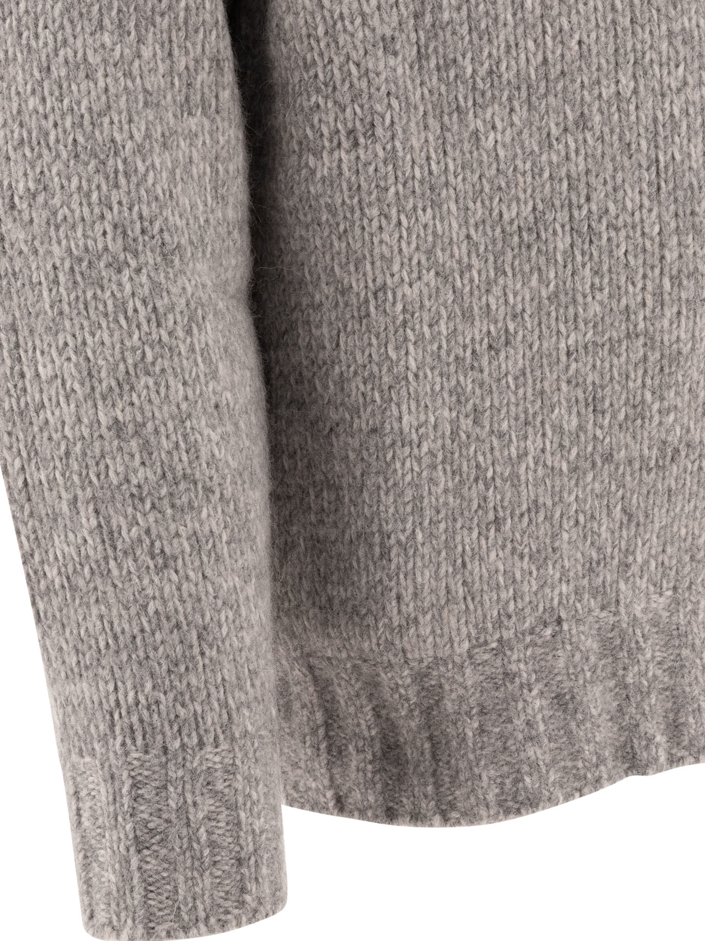 BRUNELLO CUCINELLI Grey Melange turtleneck sweater